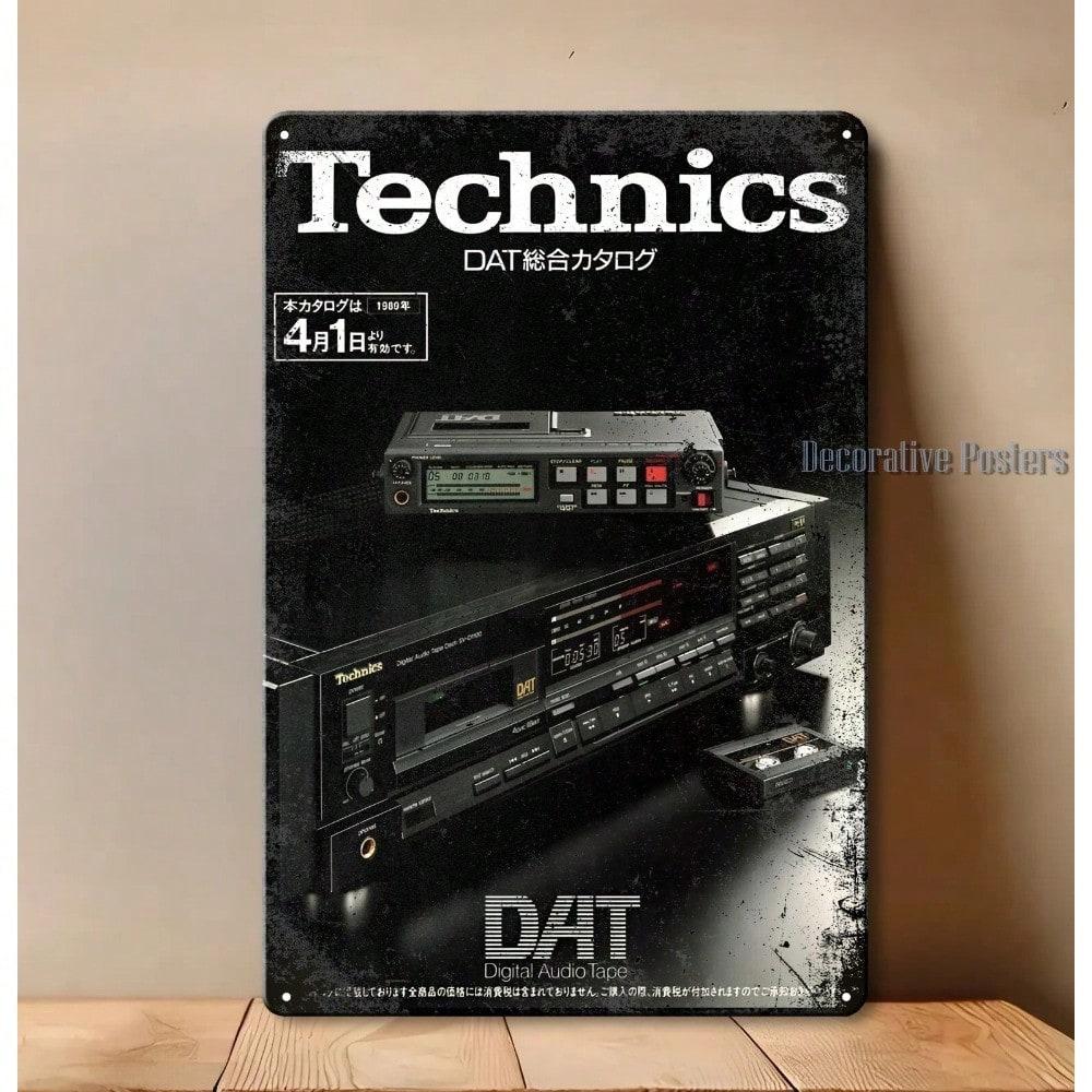 

Винтажный металлический жестяной знак Technics DAT Digital Audio Tape Настенное искусство 20x30см Ретро Декор Музыкальной студии Домашнего бара 20x30 разноцветный