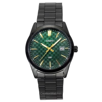Standard Analog Ionenplattierter Edelstahl Grünes Zifferblatt Quarz MTP-VD03B-3A Herrenuhr