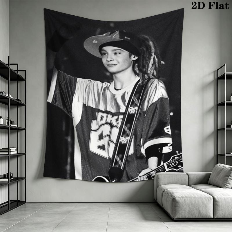 Tom Kaulitz Gobelin Ścienny Estetyczny Dekor Ścienny Drukowany Materiał Koc Dekoracyjne Gobeliny do Sypialni Salonu Wystrój Domu