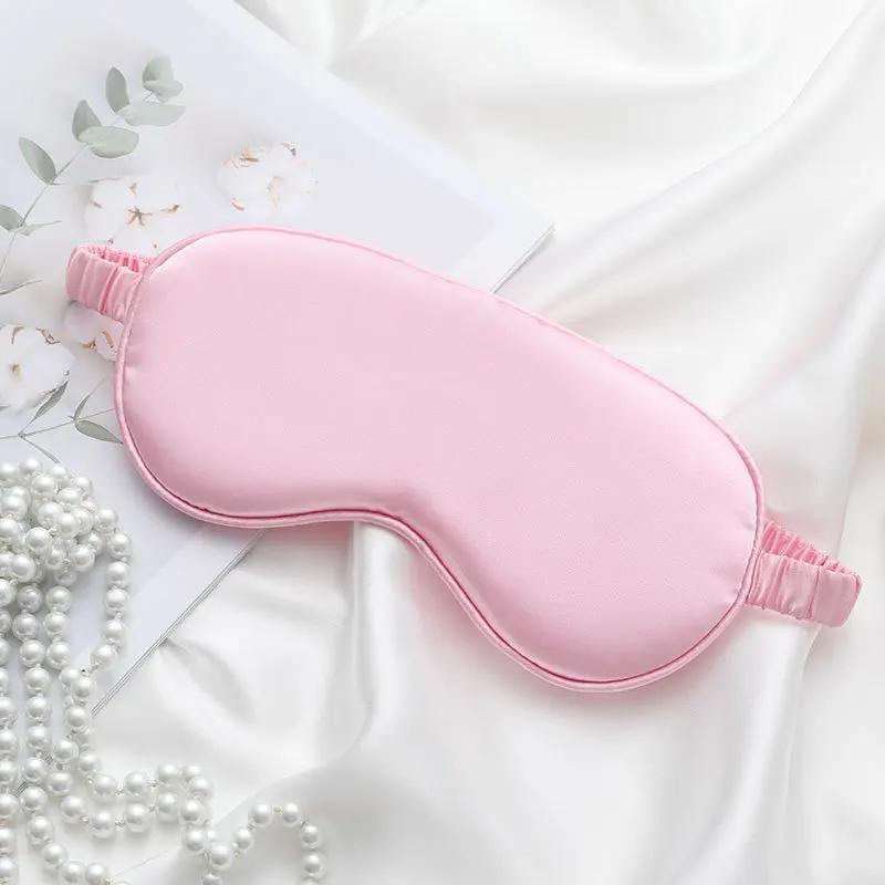 

1PC Luxury Imitation Silk Sleep Eye Mask Soft Satin Blindfold Blackout Travel Nap Relax Shade Eyepatch Adjustable Comfortable розовый