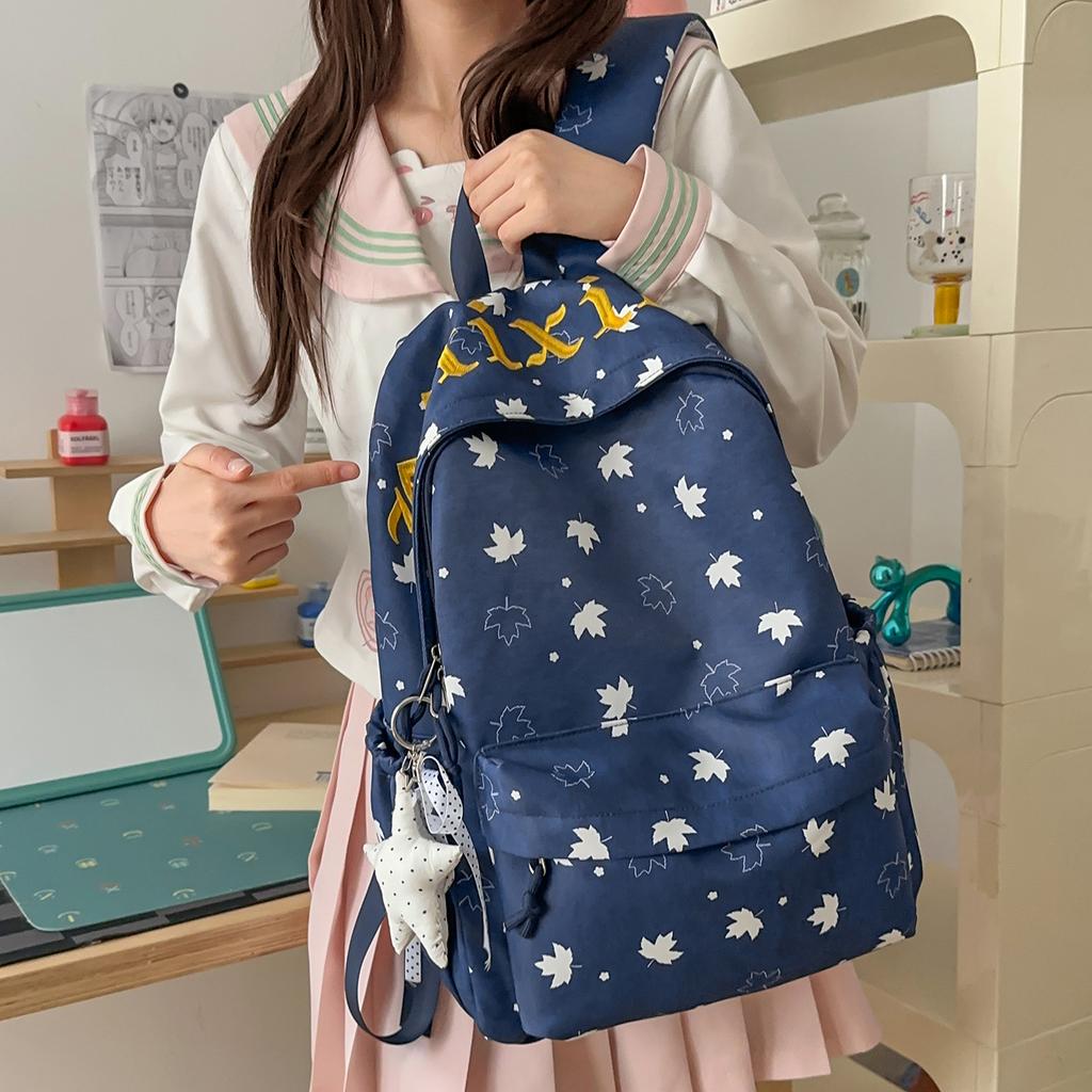 Schoolbag School Season Junior High School Student Schoolbag New Printed Stars Small Fresh Girl Backpack High Value Student Backpack