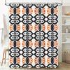 Modern Geometric Shower Curtain Printed Fabric Waterproof Bathroom Decor Black White Orange