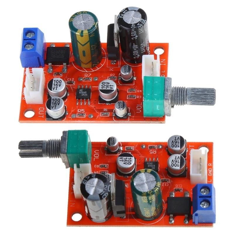 AD828 Stereo Vorverstärker Leistungsverstärker Platine Vorverstärker Modul Stromversorgung DC 8-24V AC 5-16V Mikrofon Vorverstärker