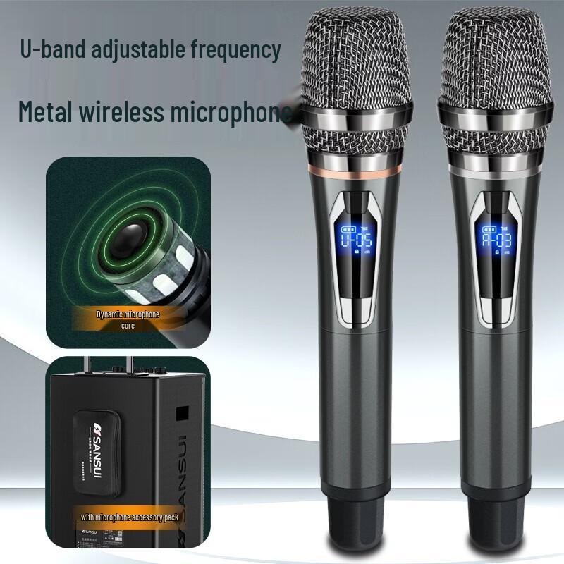 SANSUI E12 Portable Trolley Speaker with Wireless Microphone CN Plug (adapter Included)