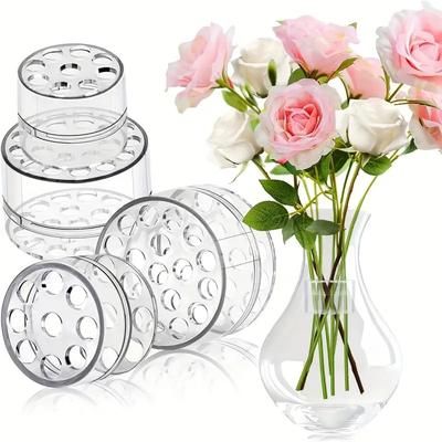 Flower Stem Support Stand, 2025 New Transparent Vase Insert for Bouquet Arrangement & DIY Flower Stems