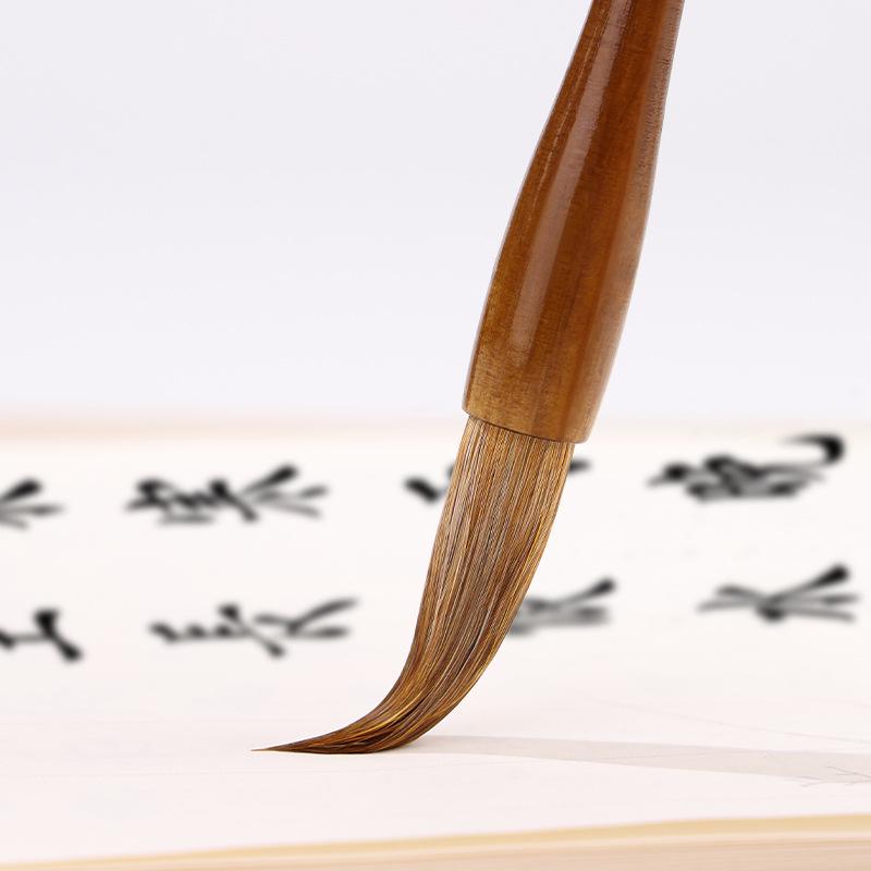Elegant Quiet Wolf Hair Brush for Beginners: Chinese Painting & Calligraphy Practice, Large Character, Professional Grade Stationery.