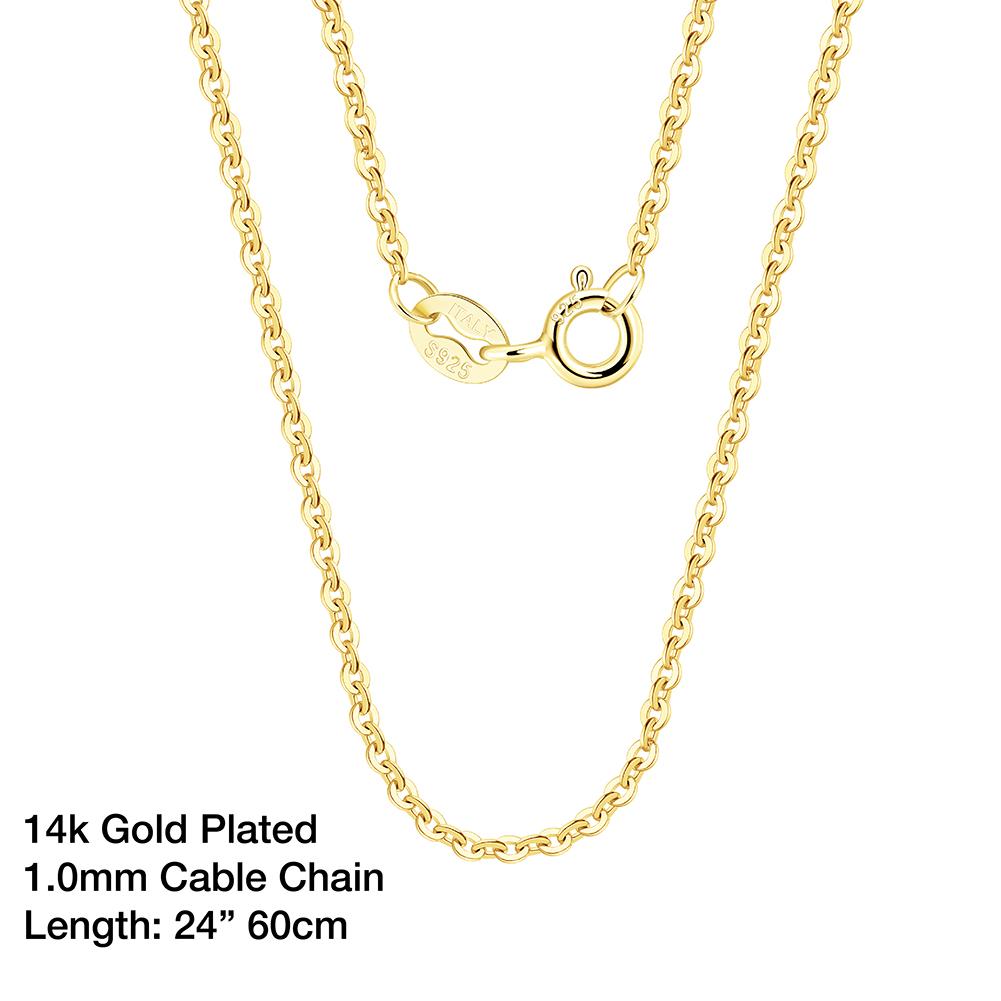 ORSA JEWELS Italian 925 Sterling Silver 1.0mm Cable Chain Personalize Necklace for Women Link Chains Necklace 45 50 55cm SC06-P