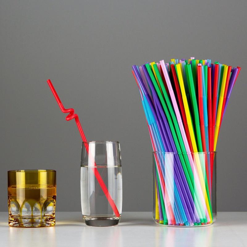 100Pcs Flexible Drinking Straws Kids Party Item Wedding Birthday Party