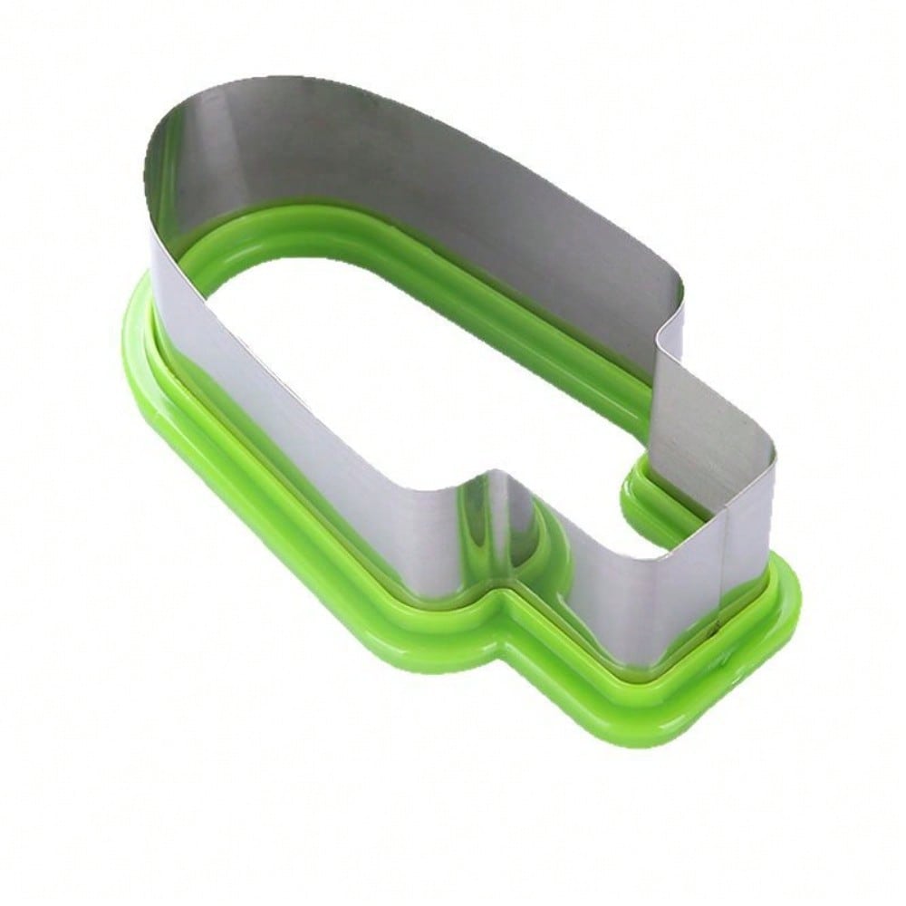 

1pc Stainless Steel Watermelon Slicer & Popsicle Mold – Easy Manual Fruit Cutter With Green Handle, No Power Needed, Perfect For Summer Snacks зелёный