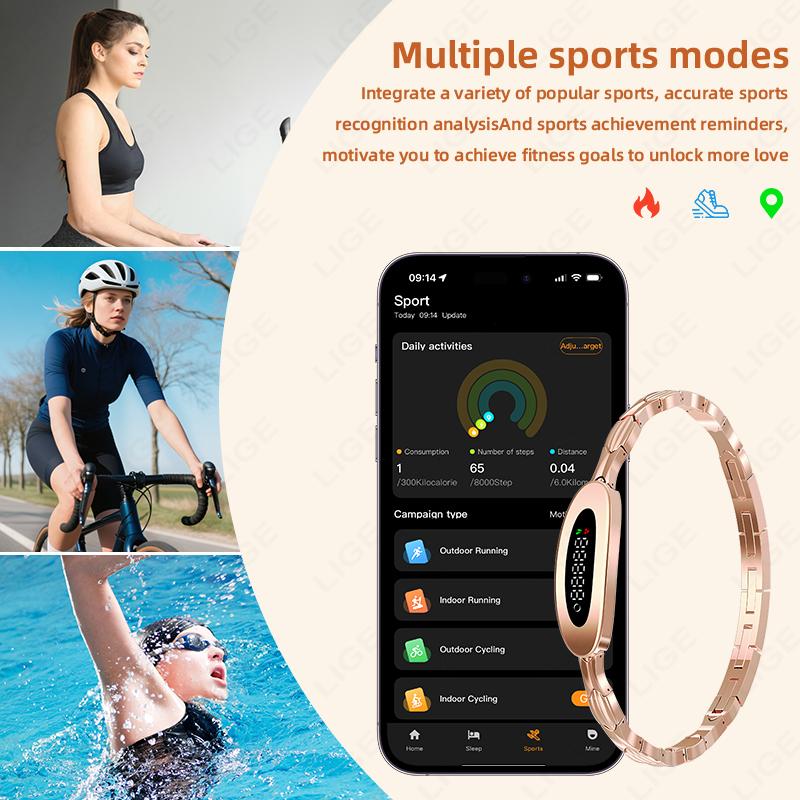 New Fashion Ladies Smart Bracelet Female Healthy Heart Rate Sleep Monitor Sports Fitness Tracker Smartwatch Band For Women