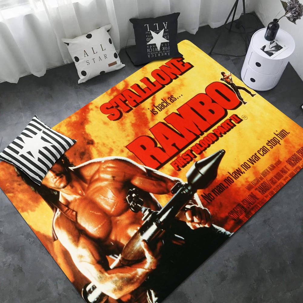Film Classici First Blood Rambo Tappetino da Pavimento Stile Nordico Tappetino per Ingresso Casa Tappetini per Bagno-WC Tappetino Decorativo per Camera da Letto Hotel