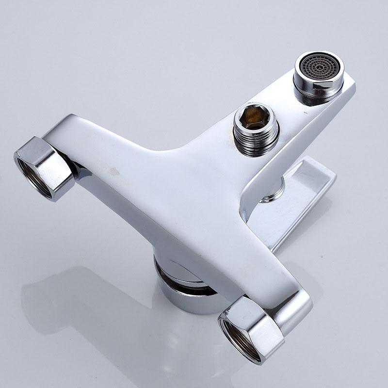 Faucet Zinc Alloy Basin Faucets Chrome Wall Mounted Hot Cold Water Dual Spout Mixer Tap for Bathroom Splitter Bath Shower Basin