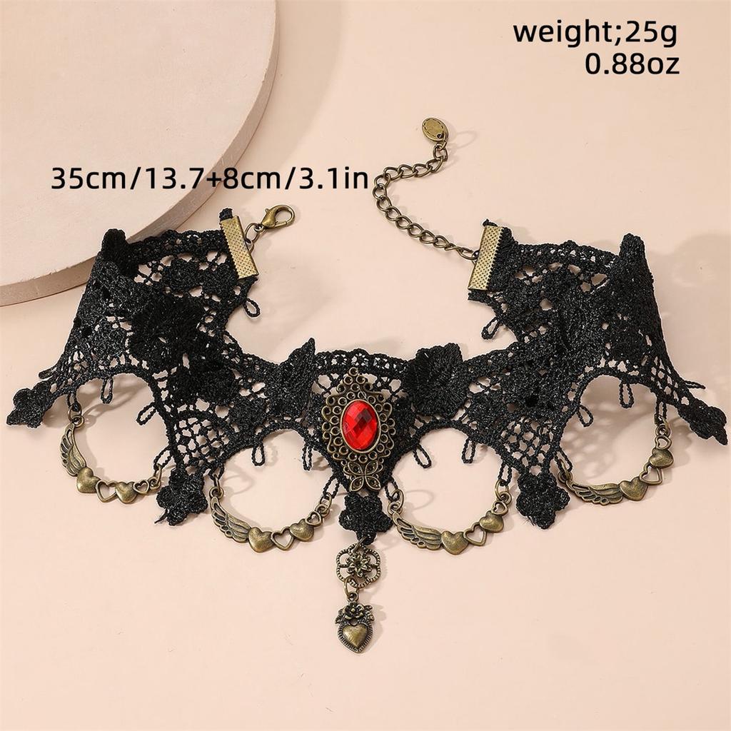 Jewelry Retro Ladies Personalized Lace Necklace Fashion Water Drop Shape Necklace