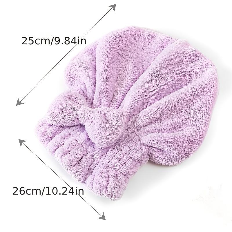 

2pcs 4-Color Thickened Bowknot Hair Drying Cap Princess Style Ultra-Absorbent Quick-Dry Solid Color Bath Cap for Women