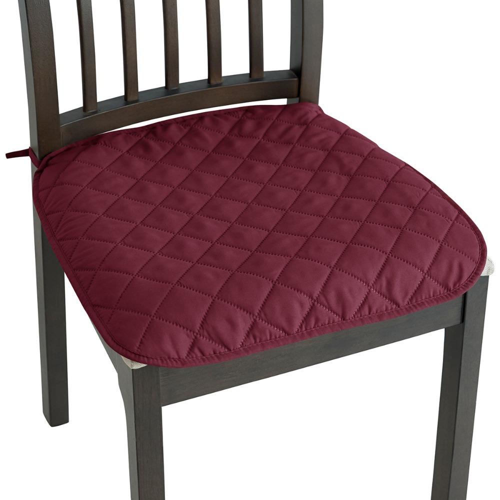 2 Piece Dirt-resistant Quilted Chair Seat Waterproof Chair Cover Dining  Chair Cushion  Restaurant 17.72x17.72 in