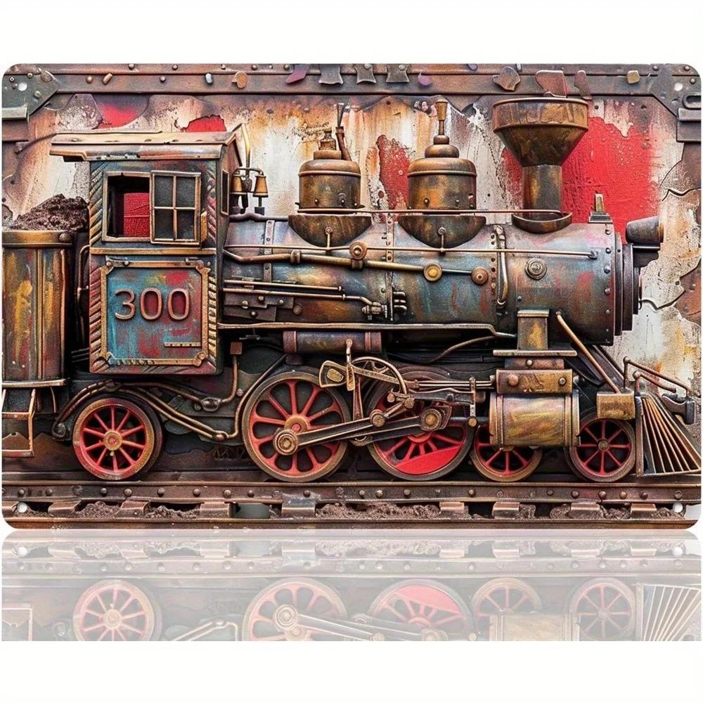 Vintage 3D Classic Car Train Poster Metal Tin Sign Plaque Hotel Cafe Wall Panel Garage Club Man Cave Bar Decoration