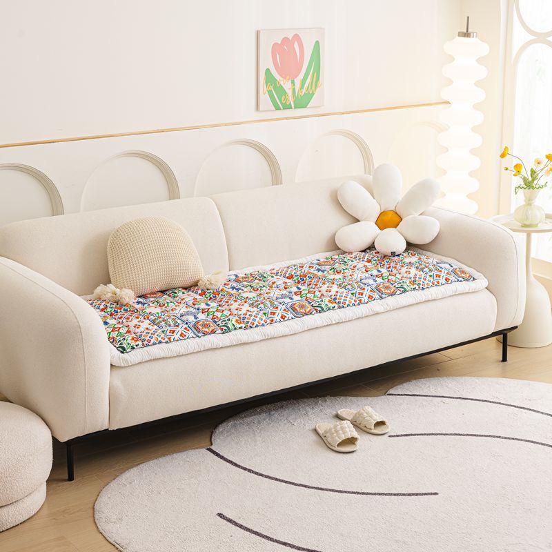 Thickened All-Cotton Four Seasons Non-Slip Sofa Cushion with High-End One-Piece Cover