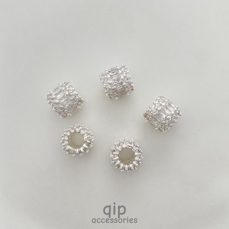 Zircon Inlaid Jewelry Spacer Beads - Strong Color Retention, Small Waist Lu Lu Tong Bead Materials