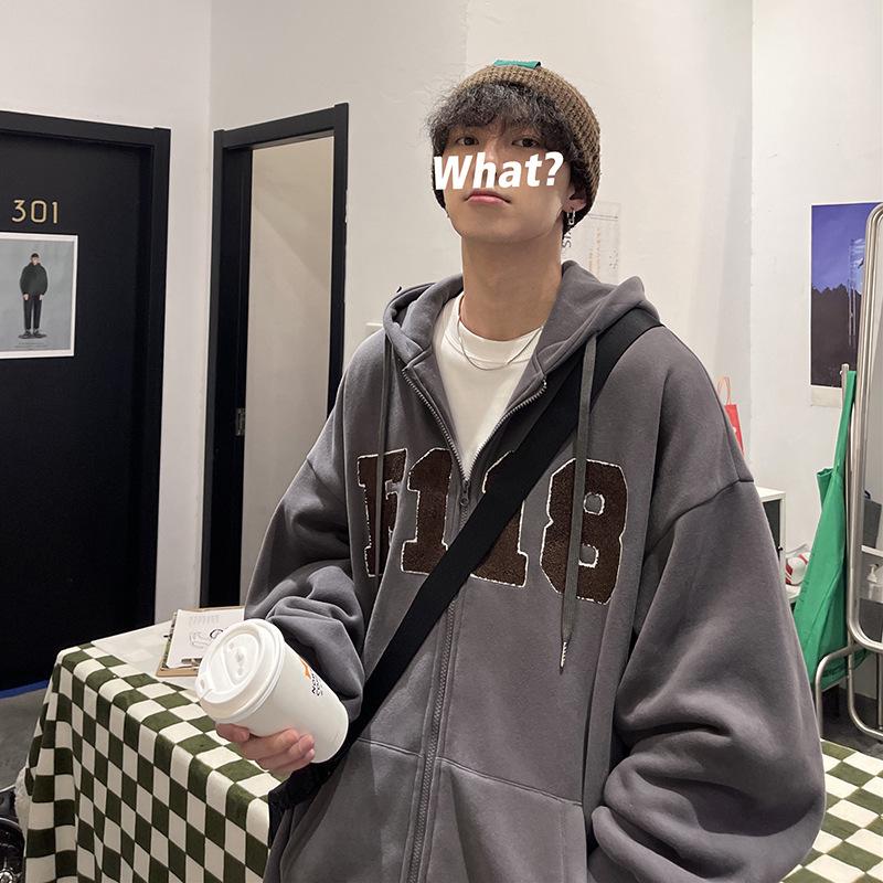 Oversized Men's Cardigan Hoodie - Spring & Autumn Trendy Design Jacket