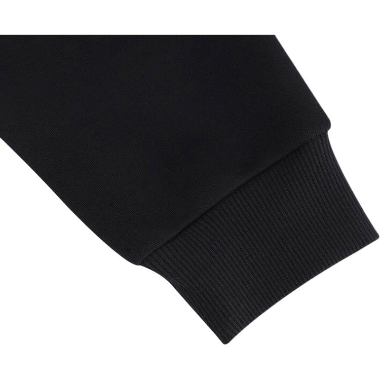 Lining Fitness Series Solid Color Crew Neck Pullover Sports Sweatshirt Men Sweatshirt Black AWDT985-1