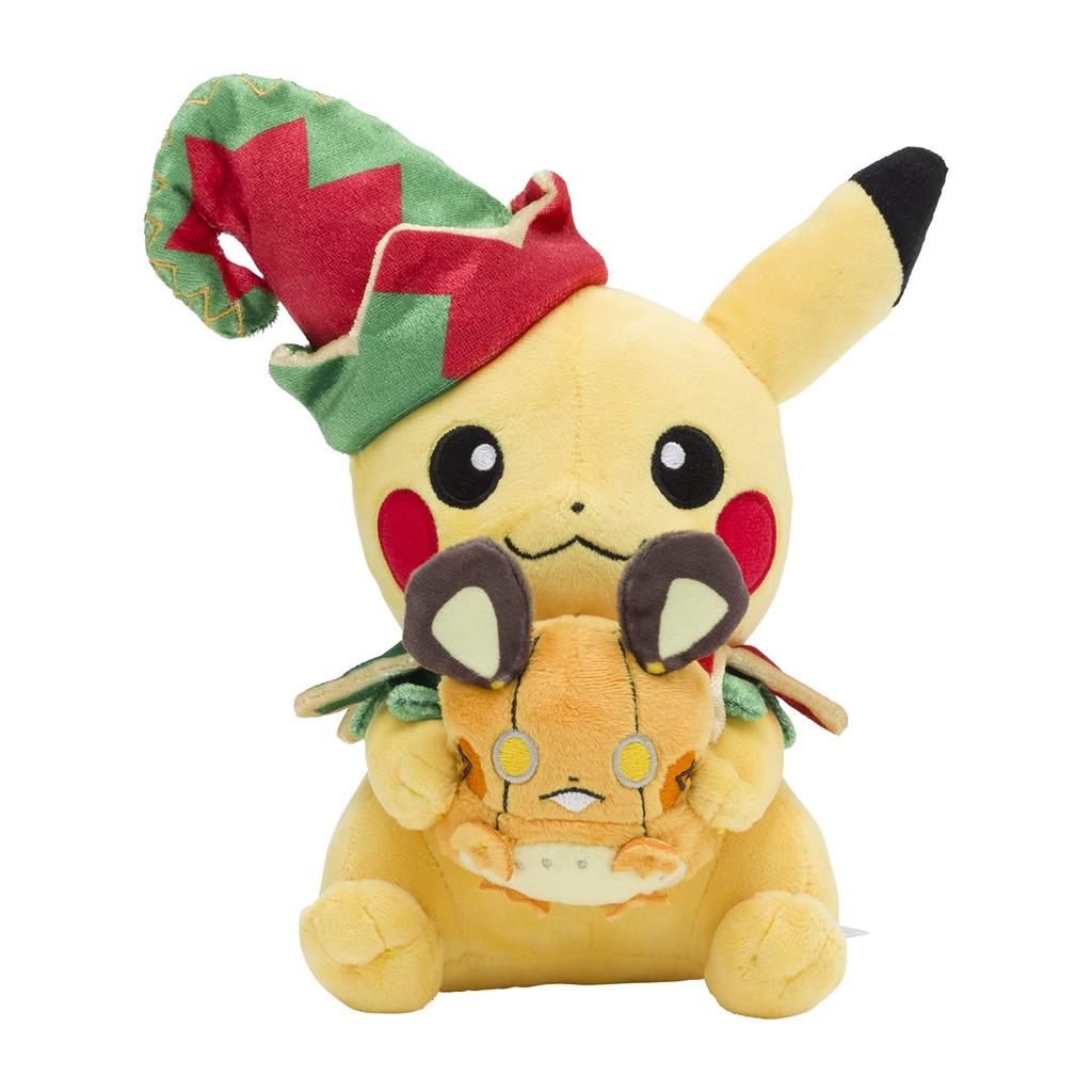 Pokémon Center Original Plush Toy Pikachu & Dedenne, Pokémon Christmas Toy Factory, One Size, 22.5 x 19 x 14 cm (H x W x D)