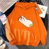 Duck I'm Sick of Everything Hoodies Cartoon Print Sweatshirts Anime Clothes Long Sleeve Pullovers Women Coats Men