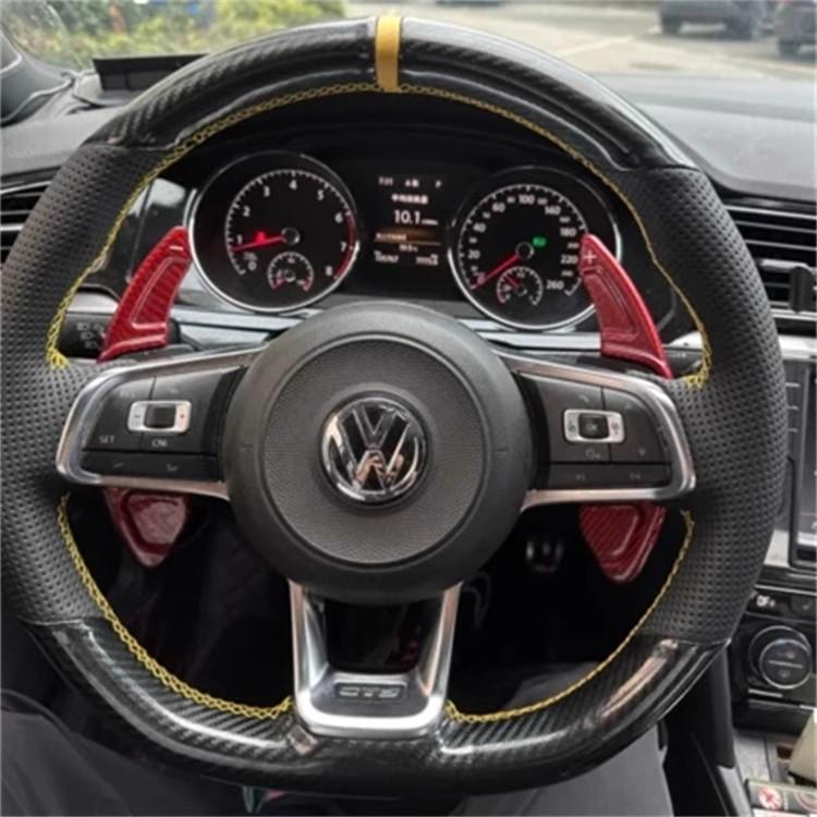 Braid Genuine Leather Car Steering Wheel Cover  for Volkswagen VW Golf R MK7 Golf 7 GTI VW Polo Scirocco 14-16 DIY Car Interior