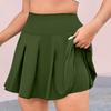 Women's Casual High Waist Solid Color Short Half Skirt Sports Skirt Pleated Skirt