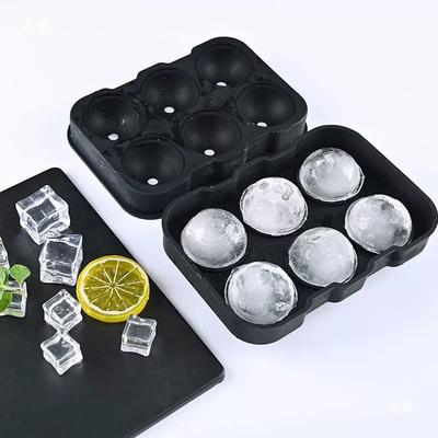 Große Kugelförmige Eiswürfelformen 6 Fächer Whiskey-Eisform Auslaufsichere Runde Würfelform Leicht zu Befüllen & Entnehmen Kugelgefrorenes Wasserhersteller Werkzeuge