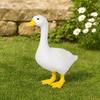 Terrace Garden Figurine 14" White Goose, Resin Décor, Vibrant Painted Goose Feet, Indoor Courtyard Decoration or Outdoor Decorative for Garden,