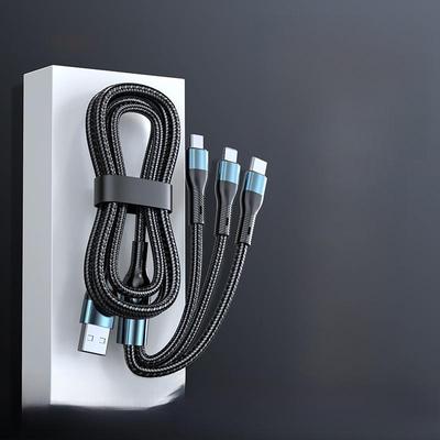 120 W Trzy w jednym Typ-C Super Szybki Kabel Ładujący do Androida - Ładowarka Samochodowa i Kabel do Transmisji Danych