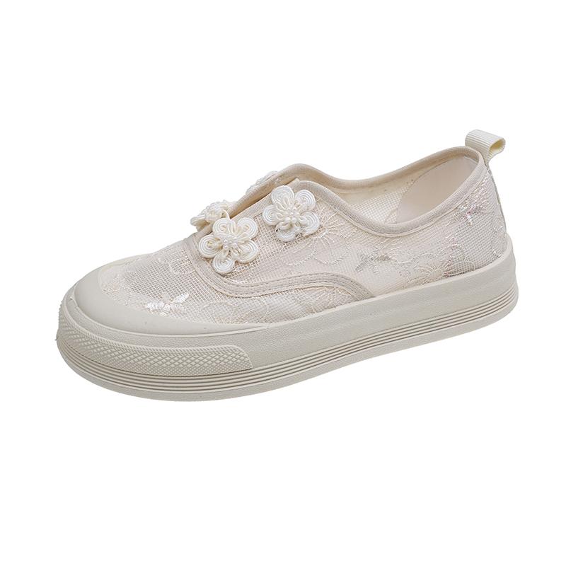 Fashion 2024 Summer Tennis Women's Breathable Thin Style New  Little White with Skirt Thick Sole Lace Canvas Shoes  Sneakers