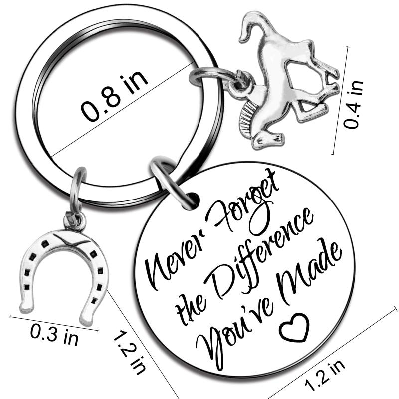 Stainless Steel Inspirational Horses Keychain Charms Jewelry Best Gifts Birthday Christmas For Women Men