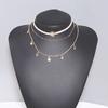 C031 Multi-layer Star Velvet Sliced Five-pointed Star Women's Collarbone Chain Sun Multi-layer Necklace Bead Chain
