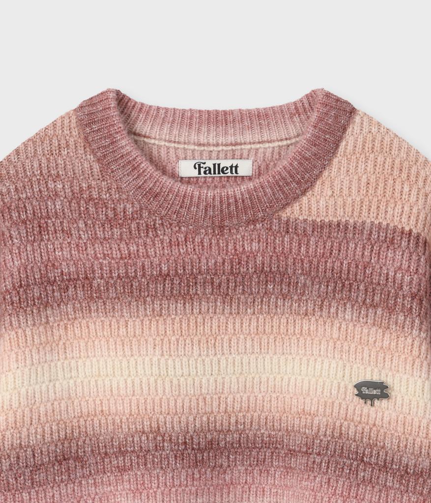 FALLETT Gradient Stripe Knit Pink