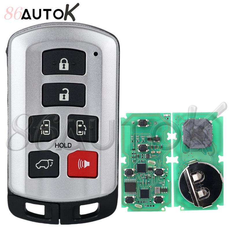 Smart Remote Car Key for Toyota Sienna 2011-2020 271451-5691 FCC ID: HYQ14ADR 314.3MHz ID 4D Chip Car Key 6 Buttons