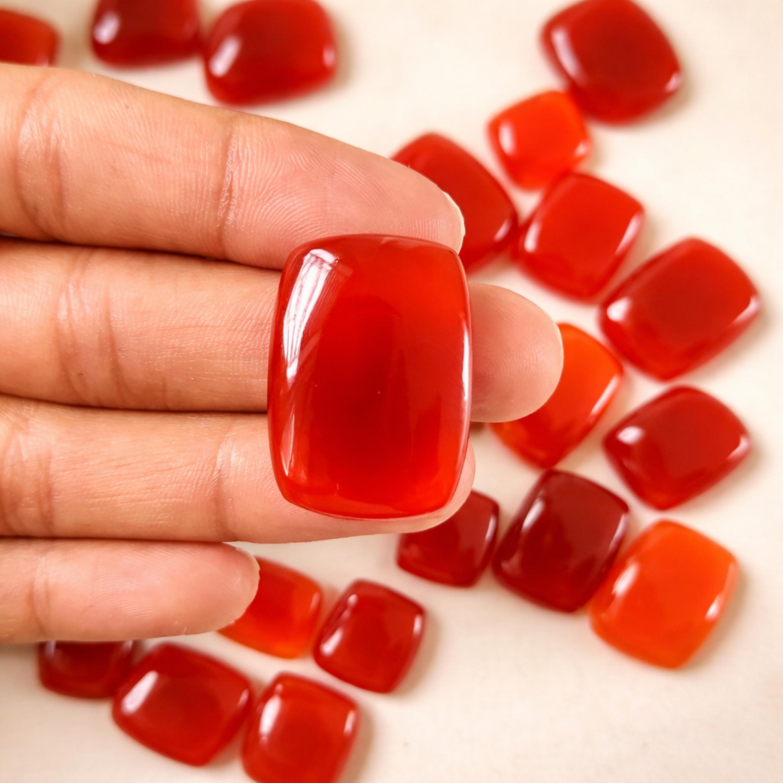 Оптовые кабошоны сердолика, гладкие камни огранки «подушка», материалы для изготовления ювелирных изделий 100 Carats оранжевый