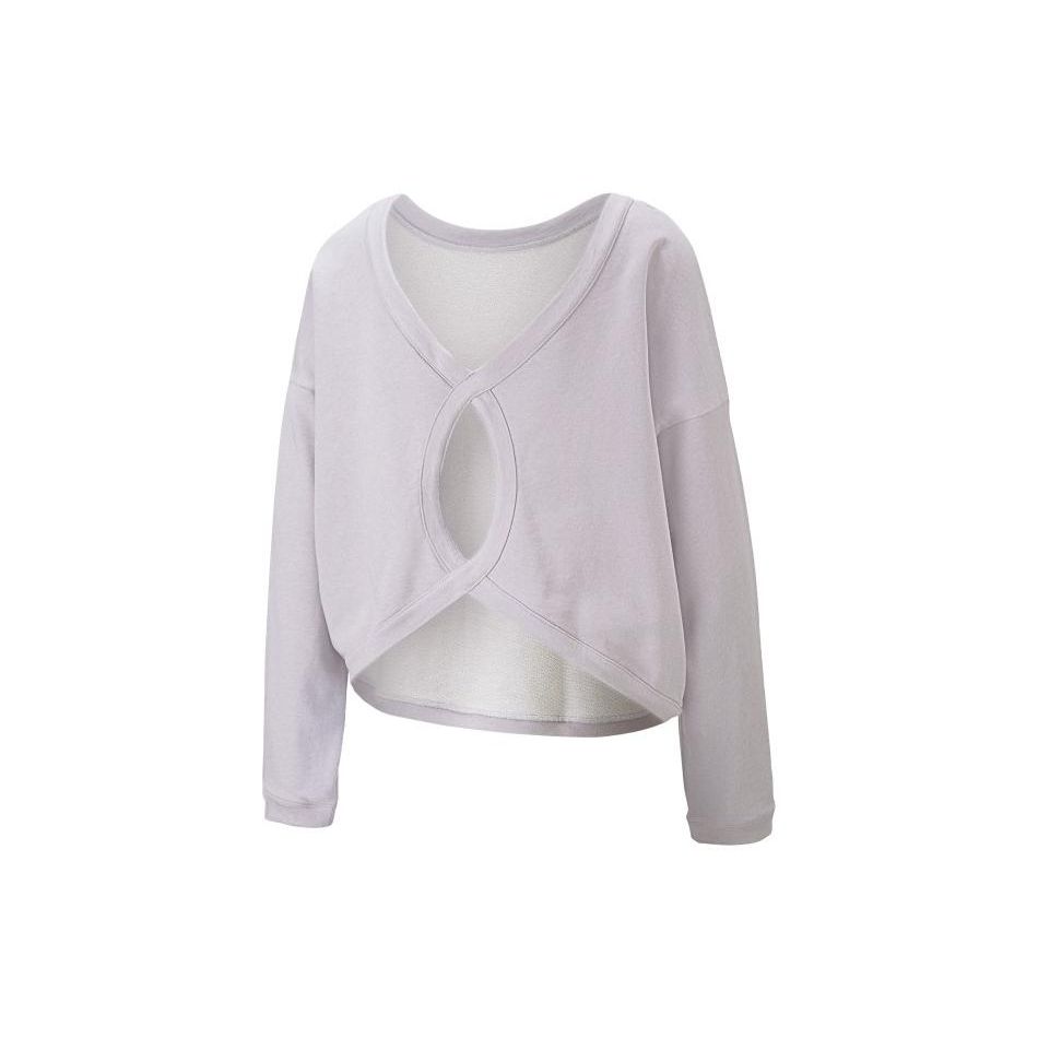 Puma Studio Plastic Free French Terry Sweatshirt Solid Color Logo Hollow Design Long Sleeve Sweatshirt Women Sweatshirt Light-Purple 523694-68