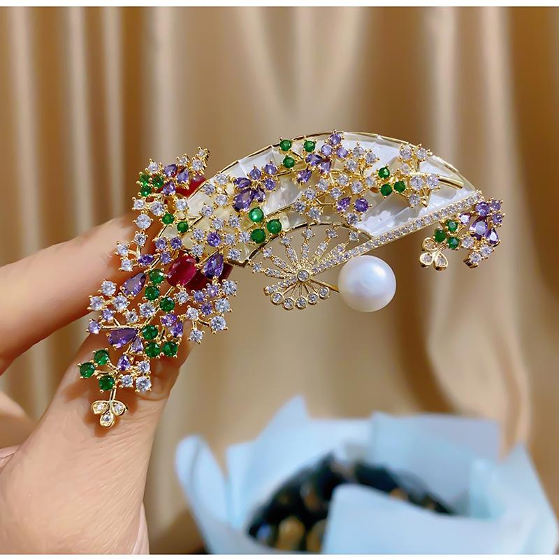 Senior Brooches Flower Leaf Brooch Pins for Women Suit Pendant  Fashion Brooches Jewelry