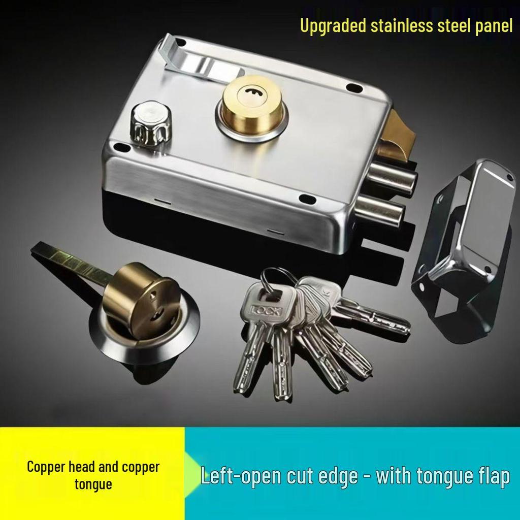 Universal Stainless Steel Anti-theft Door Lock for Bedroom, Dormitory, or Main Door