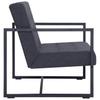 2 Seater Sofa with Armrests Dark Grey Steel Frame and Fabric Upholstery