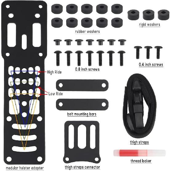 Metal Modular Pistol Holster Adapter, Compatible QLS Platform,Tactical Holster Drop Leg Hanging Extension Plate Adapter