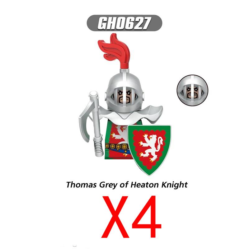 MOC Medieval Building Blocks Castle Knights Army Soldiers Warrior Accessories Warhorse Helmets Shields Armor Toy Gifts S036 DIY