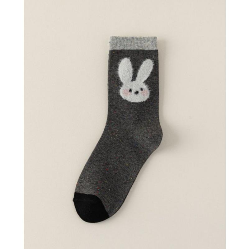 

Трендовые мультяшные плюшевые милые носки на осень и зиму, женские носки до середины икры, махровые носки 1 pair