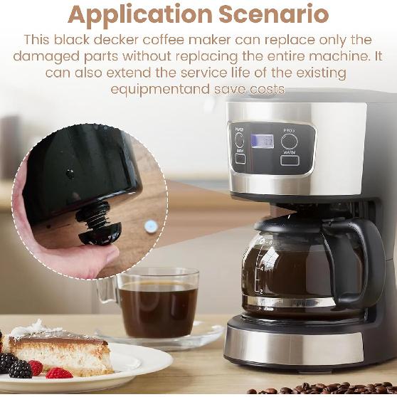 Coffee Replacement Brew Basket Spring Loaded Stopper Kits For Decker Hamilton Coffee Maker Parts and Mr. Coffee Black, Compatible with Majority 4-12