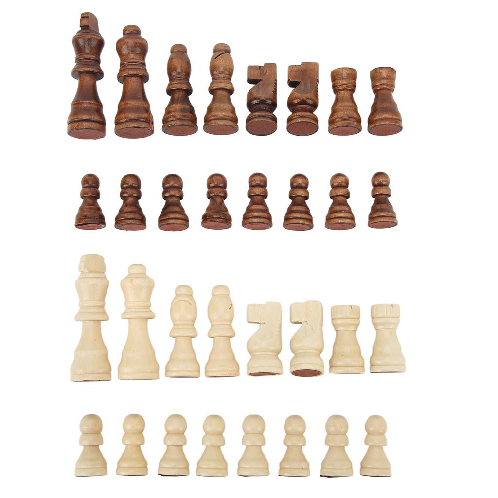 32PCS International Chess Pieces Dual Color Wooden Chess Figures Children Entertainment Toys