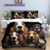 Black Basset Hound Pattern Bedding Home Decoration Birthday Gift (1 * duvet cover + 2 * pillowcase, without core)
