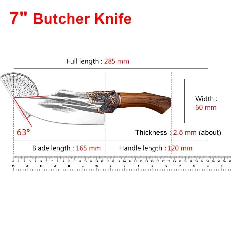 Butcher Knife Hand Forged Blade Kitchen Knives Plastic Handle Boning Knife Cleaver Meat Chopping Vegetables Cooking Chef Knives