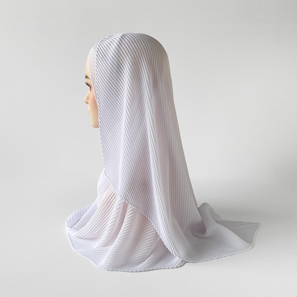 Gebürsteter Turban Perle Chiffon Knitter Schal Knitter Dünner Langer Schal Arabischer Damen Kopftuch