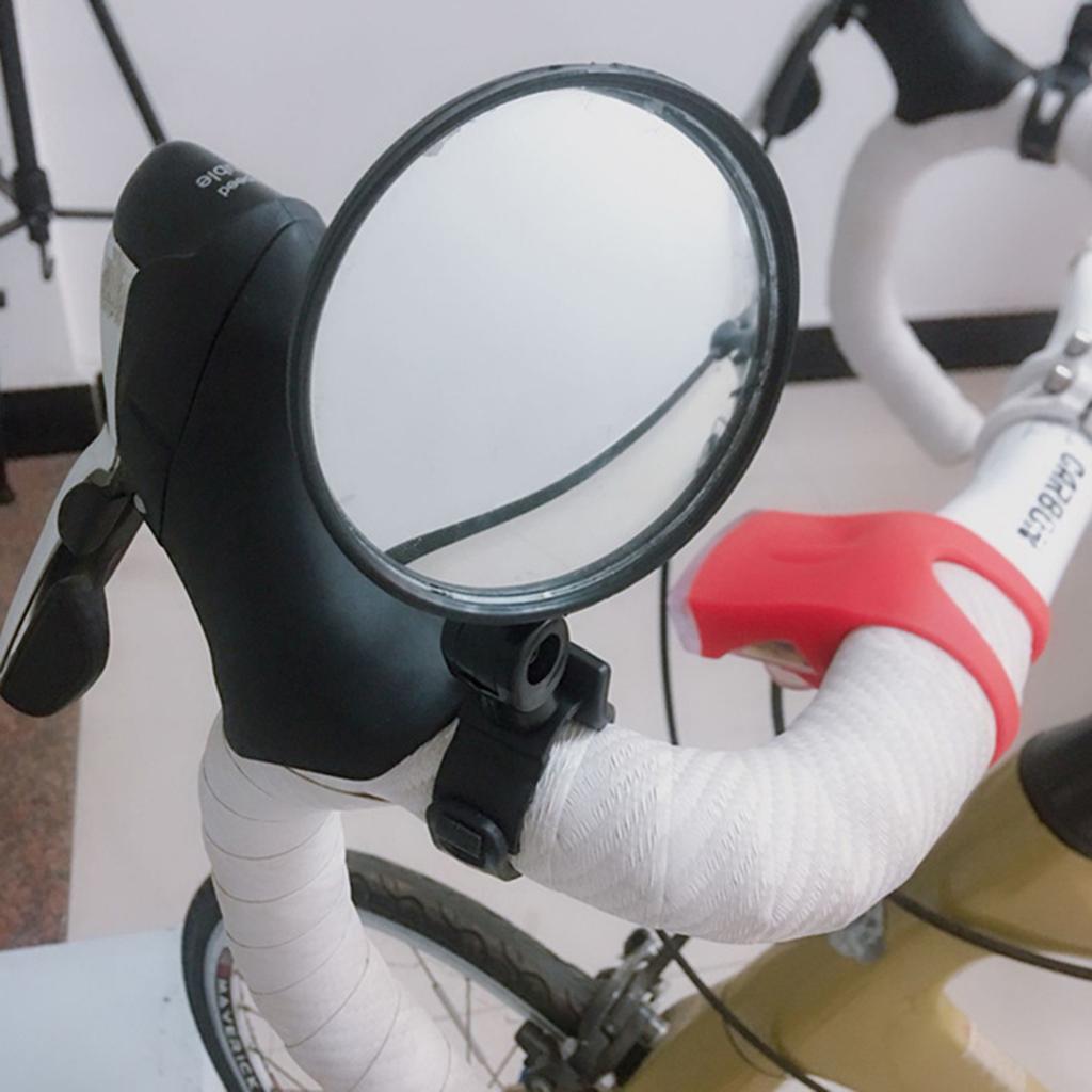 Mountain Bike Rear View Mirror Polished Stainless Steel 360 Degree Rotating for Cycling and Outdoor Activities